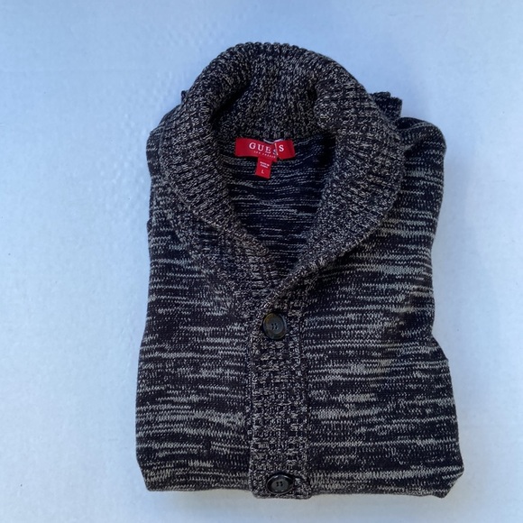 New GUESS Troy Marled Shawl Cardigan SZ L - Picture 6 of 6
